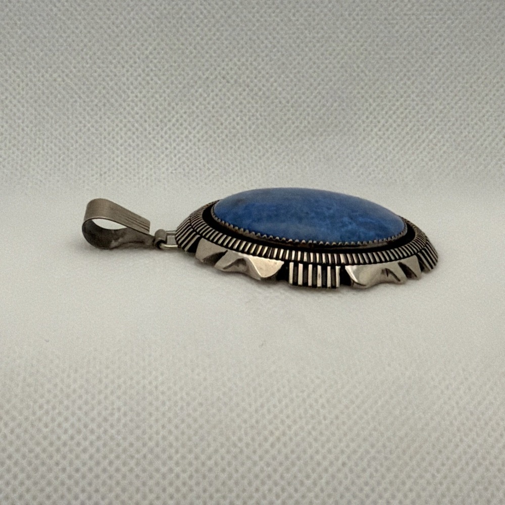 Richard Begay Navajo Silver Pendant Turquoise Cabochon 40+g - Picture 5 of 6